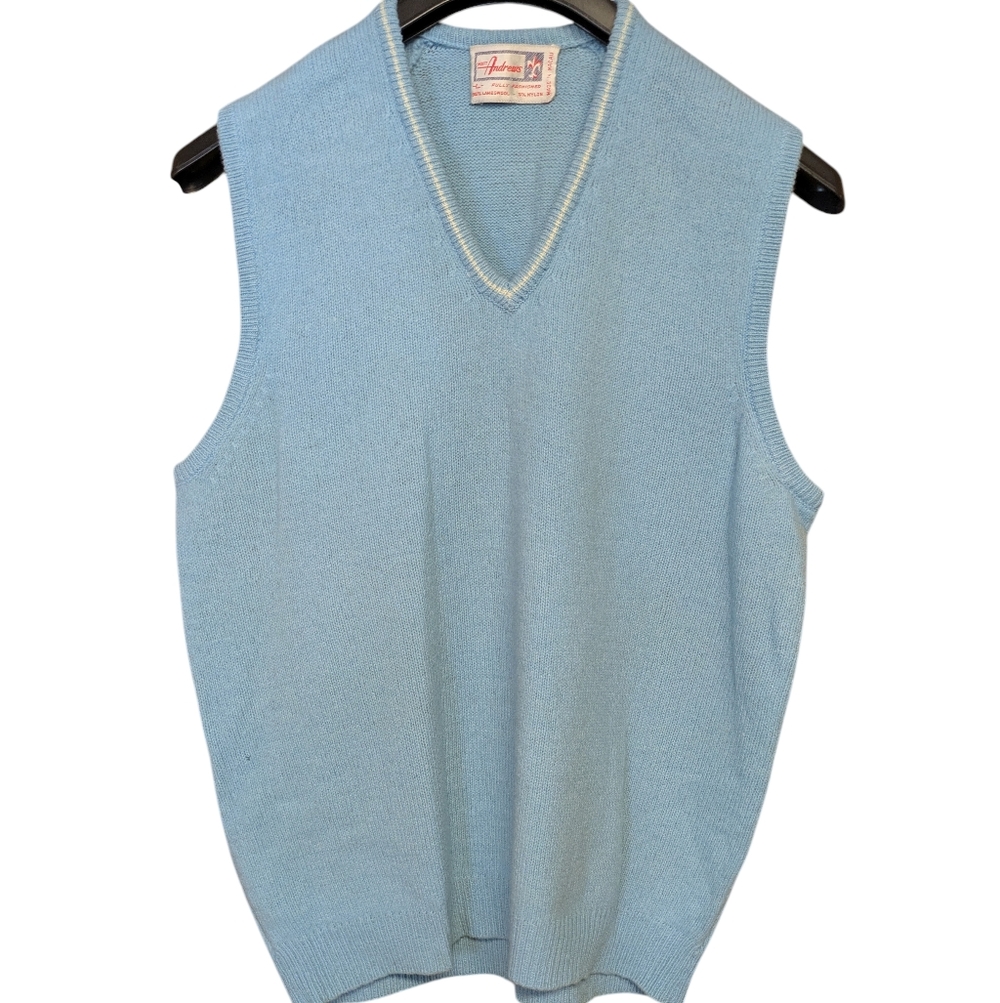 Matt Andrews Vintage Lambswool Sweater Vest Size Large